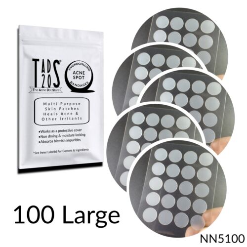 100 LARGE (12mm) Acne Dot Pimple Patch Stickers, Cystic Acne