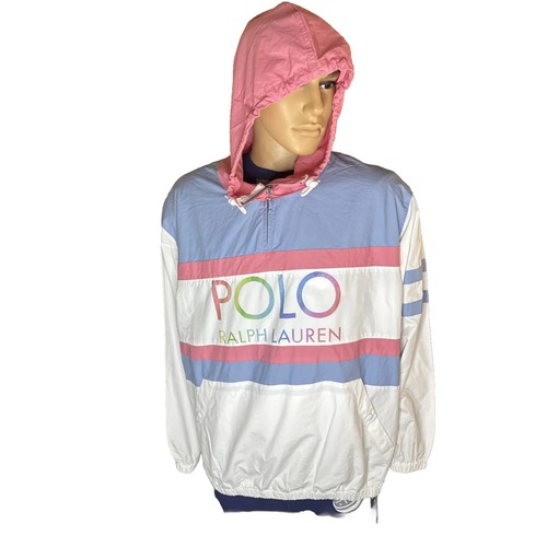 Polo RALPH LAUREN 1/4zip color block windbreaker jacket Sz M