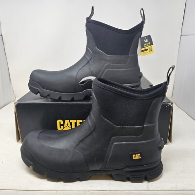 Caterpillar CAT Stormers 6'' Soft Toe Waterproof Black Boots / P724104 / Men's 13