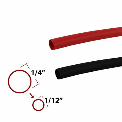 Black+Red Heat Shrink Tubing 3:1 Wire Insulation Cable Sleeve Wrap Marine Grade