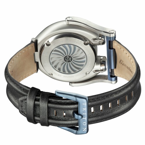 Pre-owned Gv2 By Gevril Men's 3400 Triton Automatic Limited Edition Black Leather Watch