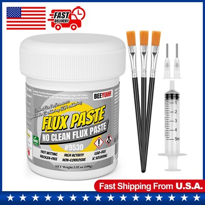 BEEYUIHF No-Clean Soldering Flux Paste for Electronics PCB/BGA/SMD (3.52oz/100g)