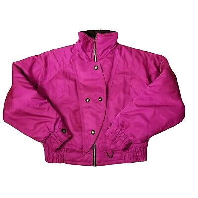 Black Bear Vintage  90s Women s Ski Jacket Coat Size M Zip/Snap Pink