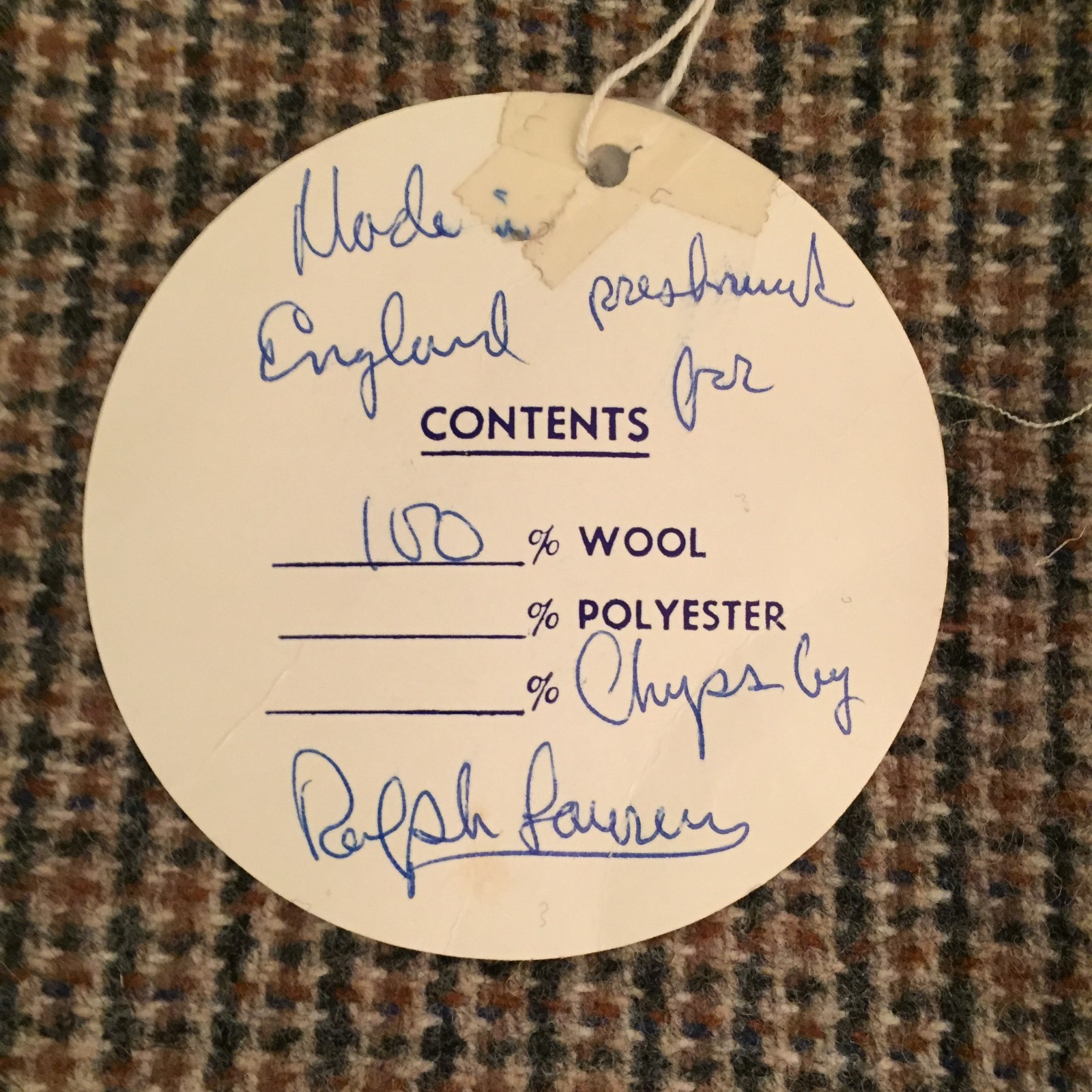 Vintage Ralph Lauren Wool Fabric 1 yd 4