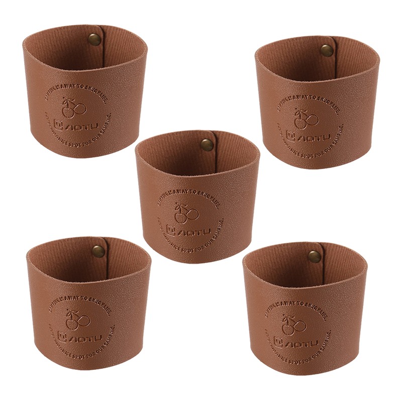 Leather Reusable Insulated Cup Sleeve Iced Coffee Cup Glass Bottle Protector