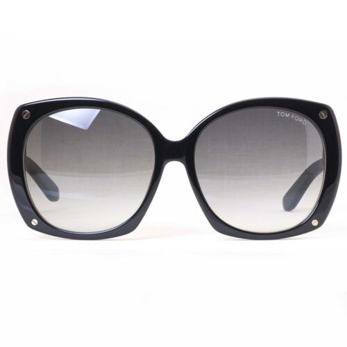 Tom Ford Jameson TF752-N 01A Black Round Plastic Sunglasses Tom Ford Jameson TF752-N 01A Black Round Plastic Sunglasses