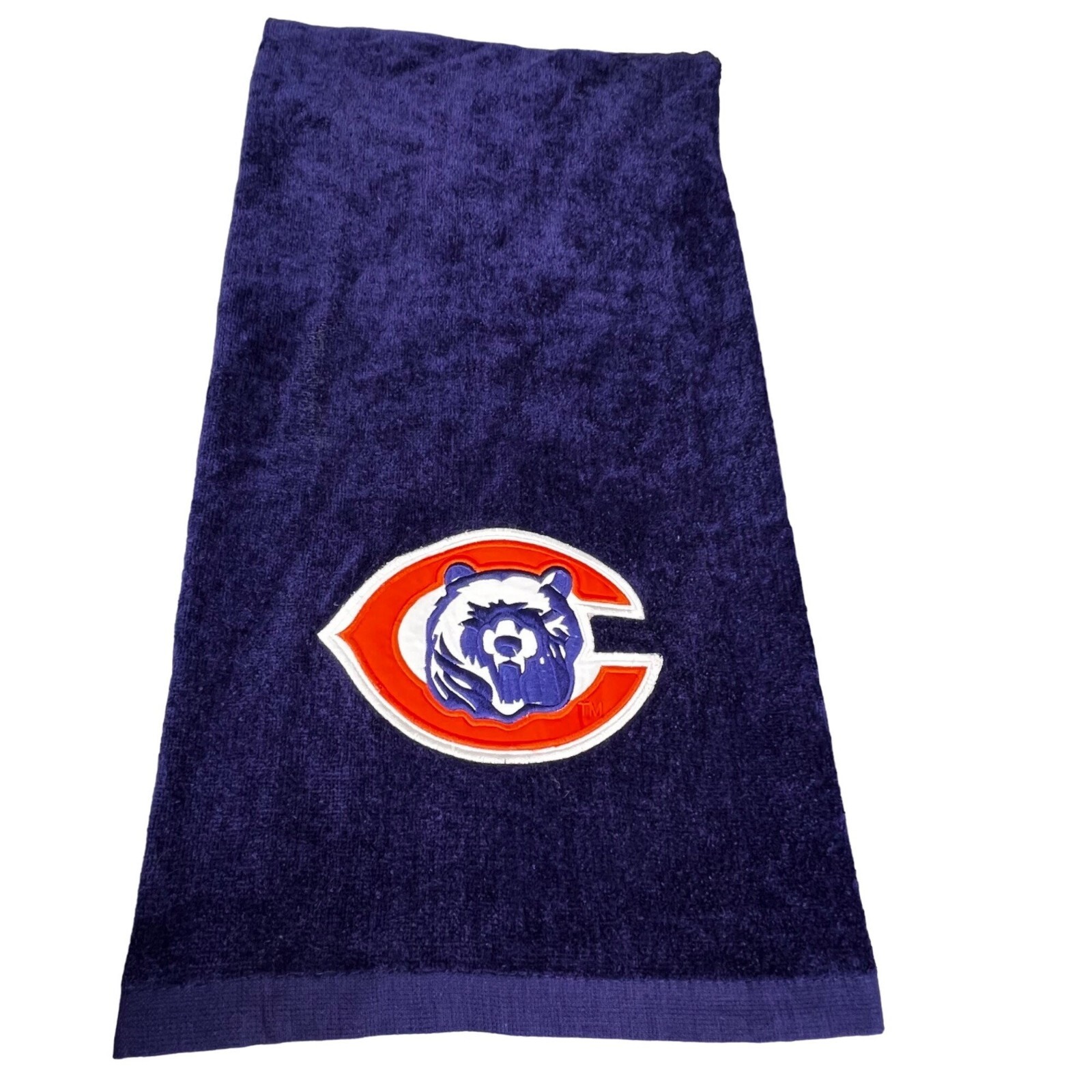 Vintage Jay Franco Chicago Bears Bath Towel Blue Orange Embroidered NFL