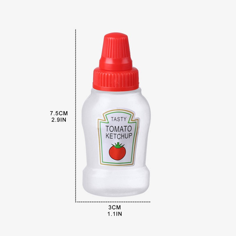 1-4PC Mini BBQ Squeeze Bottle Sauce Bottles Ketchup Mustard Condiment Dispenser,
