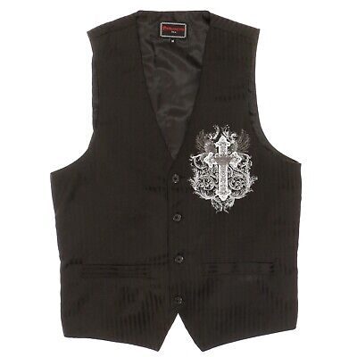 patroncito usa mens vest black M Medium embellished steampunk cosplay nwot new