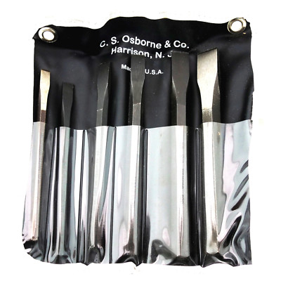 C.S. Osborne Cold Chisel Set #K-325 6-Piece Popular Size Made In USA