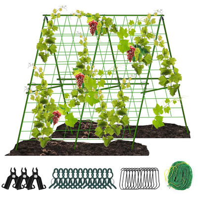 48''X48'' Cucumber Trellis Set, Garden Vegetable Grow Supports, Detachable Raised 