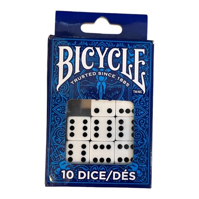 Bicycle Dice Box Of 10 Missing 2 Dice