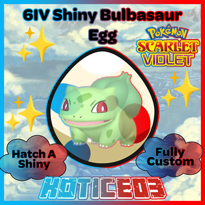 Bulbasaur   SHINY 6IV EGG   Pokemon Scarlet & Violet   INDIGO DISK DLC  