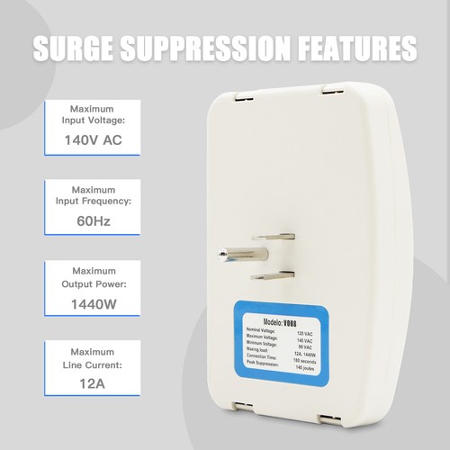 US Voltage Power Surge Protector 120V Refrigerator Brownout Appliance