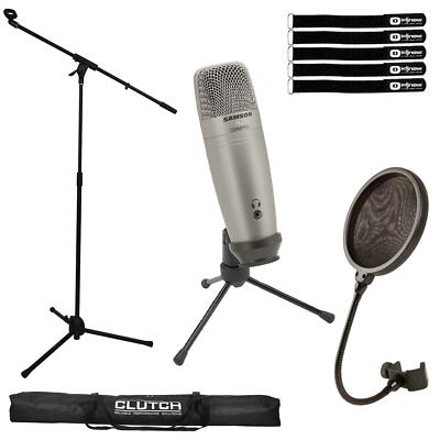 USB Condenser Microphone w Boom For Vocal Audio Recording Streaming Podcasting