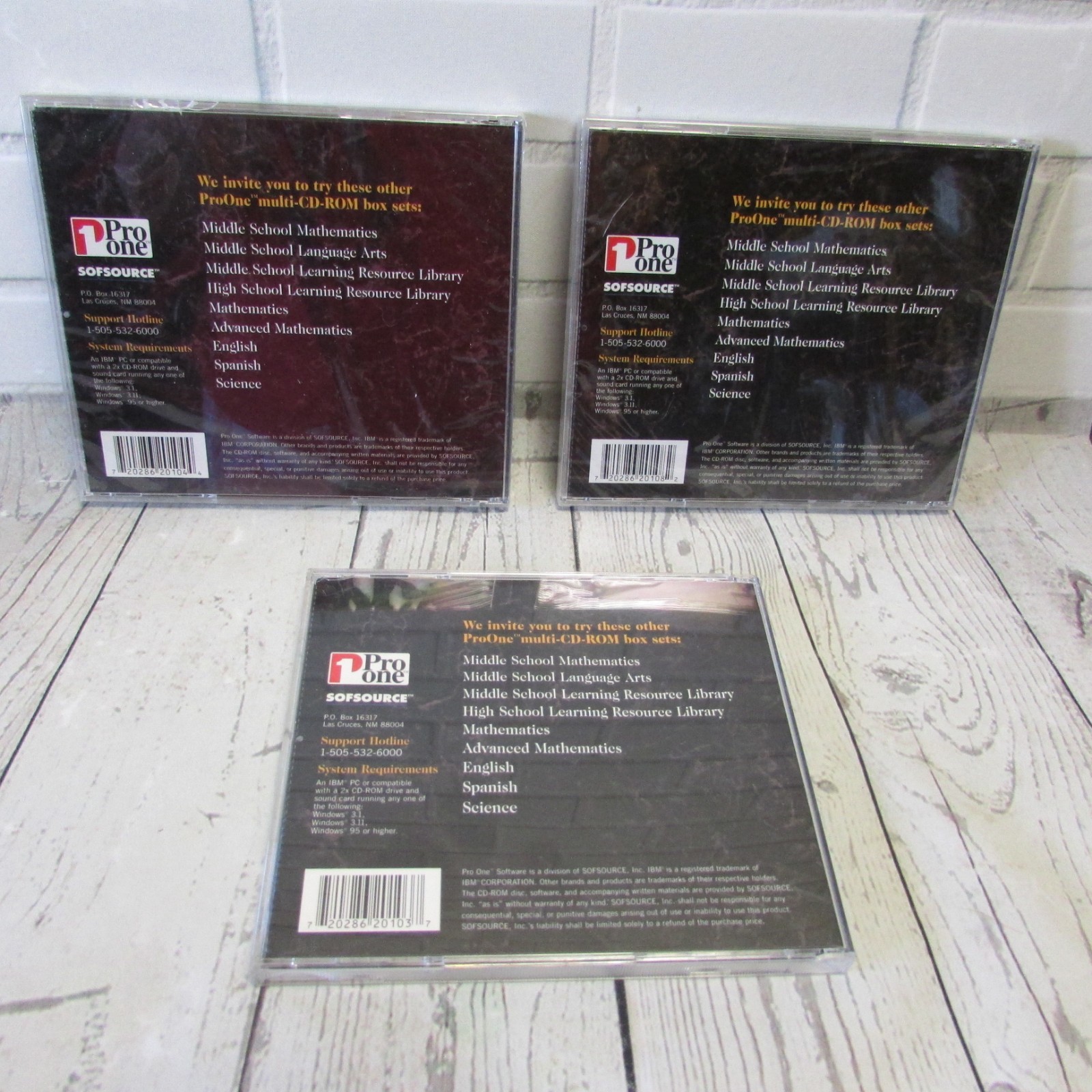 Pro One Mathematics CD-Roms Lot of 3 Geometry Trigonometry Calculus Windows