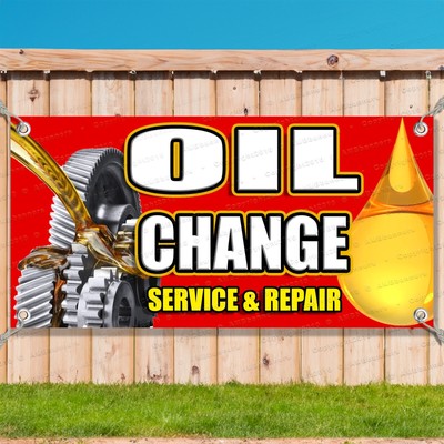 OIL CHANGE Advertising Banner Vinyl Sign auto repair shop service mechanic V2
