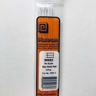 Plastruct 90682 Styrene Hand Rails HO Scale 1/100 x 6'' (2)