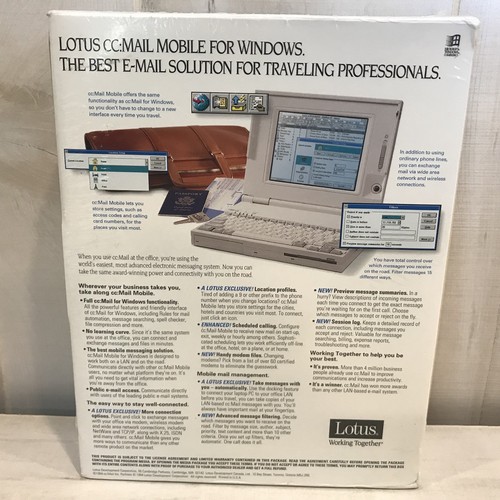 Lotus CC:Mail Version 2.1 Mobile Email for Windows Sealed Old Stock