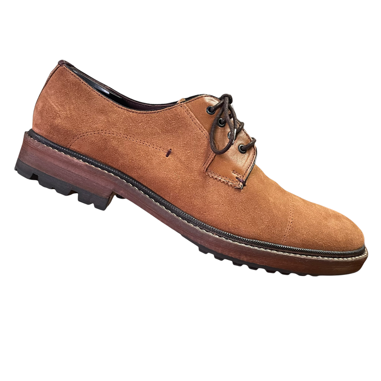 Ted Baker Pelton Brown Leather Burnished Ombre Derby Dress Shoes Mens US 10 Attorney Derby Burnished Brown Leather Shoes For Men – The  main image 3