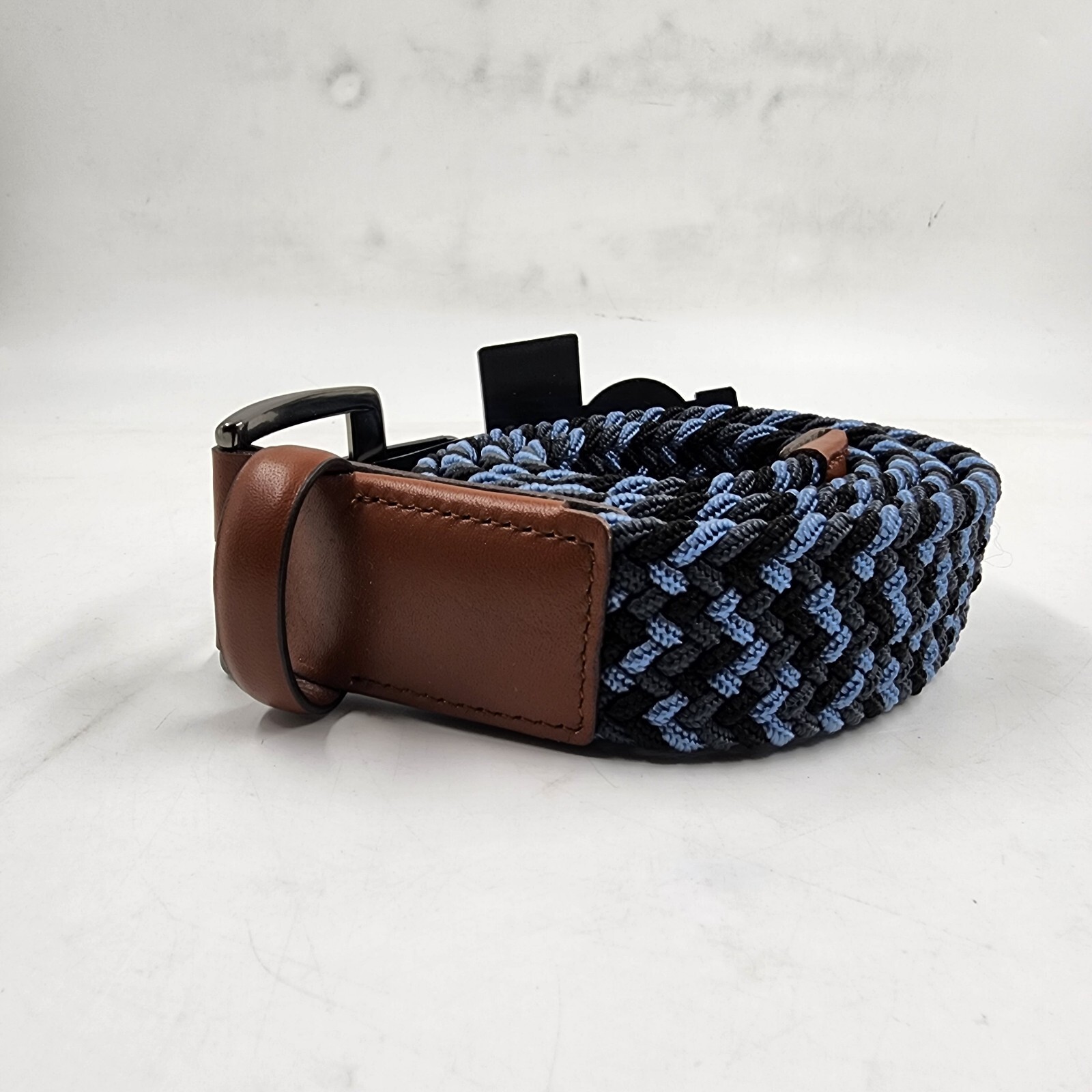 The Men's Store at Bloomingdales Stretch Webbing Belt 40 Blue Multi Single-Prong - Picture 4 of 17