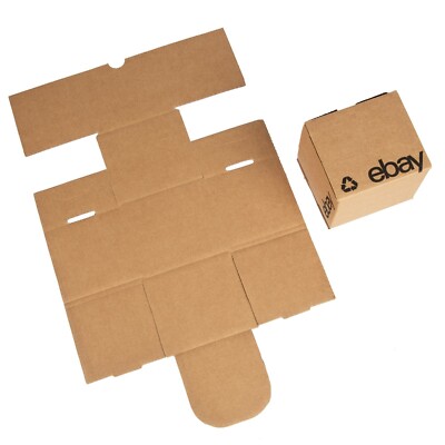 4'' x 4'' x 4'' Flat Folding Boxes   Black Logo