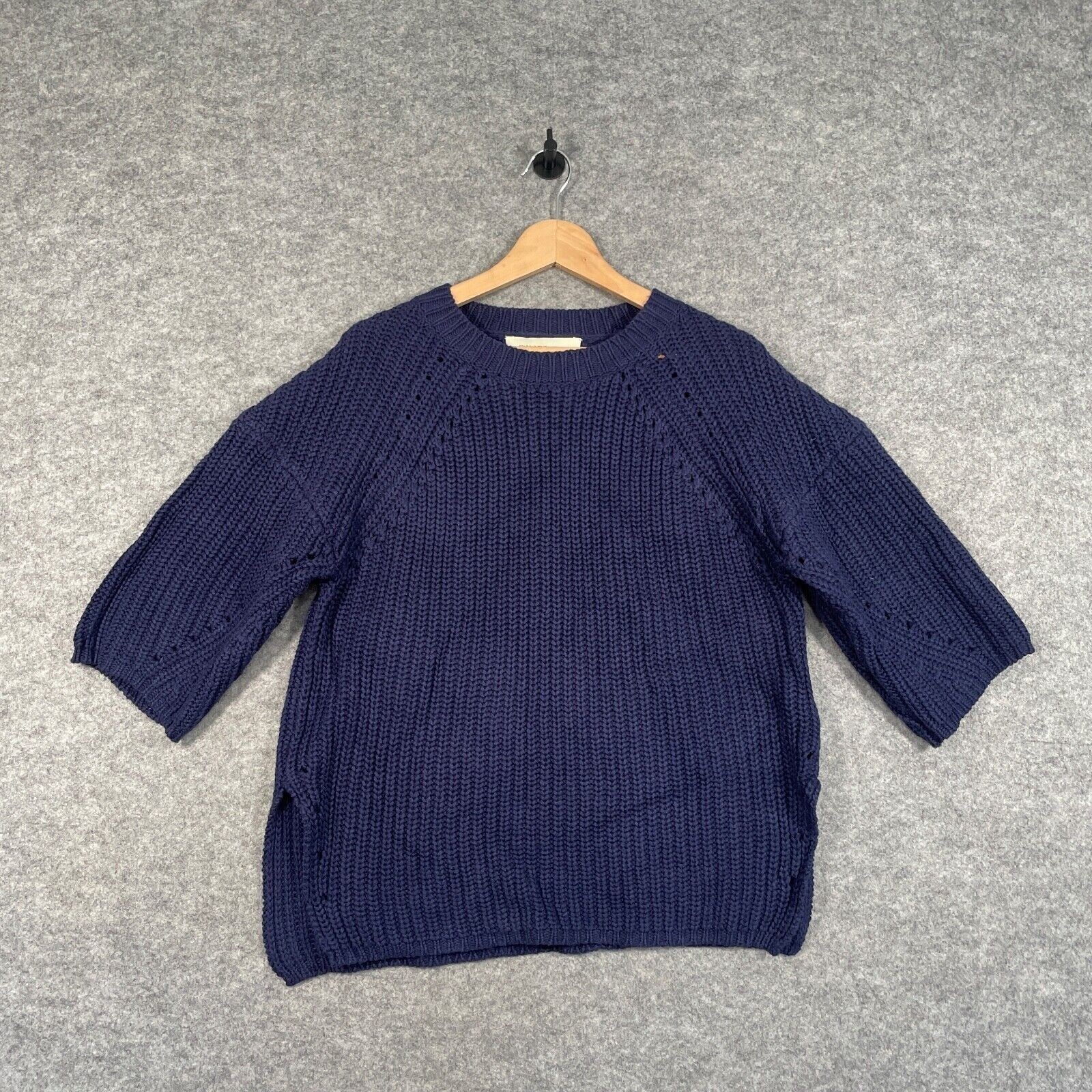Malene Birger Jumper Womens XXS Blue Chunky Knit Linen