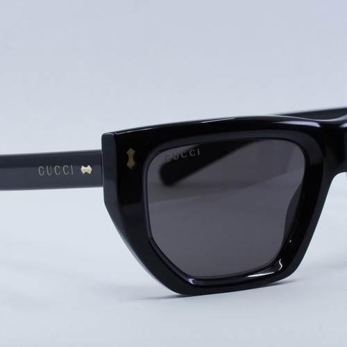 Pre-owned Gucci Gg1520s 001 Black/grey 53-19-145 Sunglasses In Gray