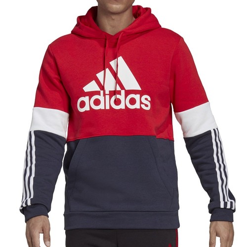 

[H58980] Мужская флисовая толстовка с цветными блоками Adidas Essentials, Красный