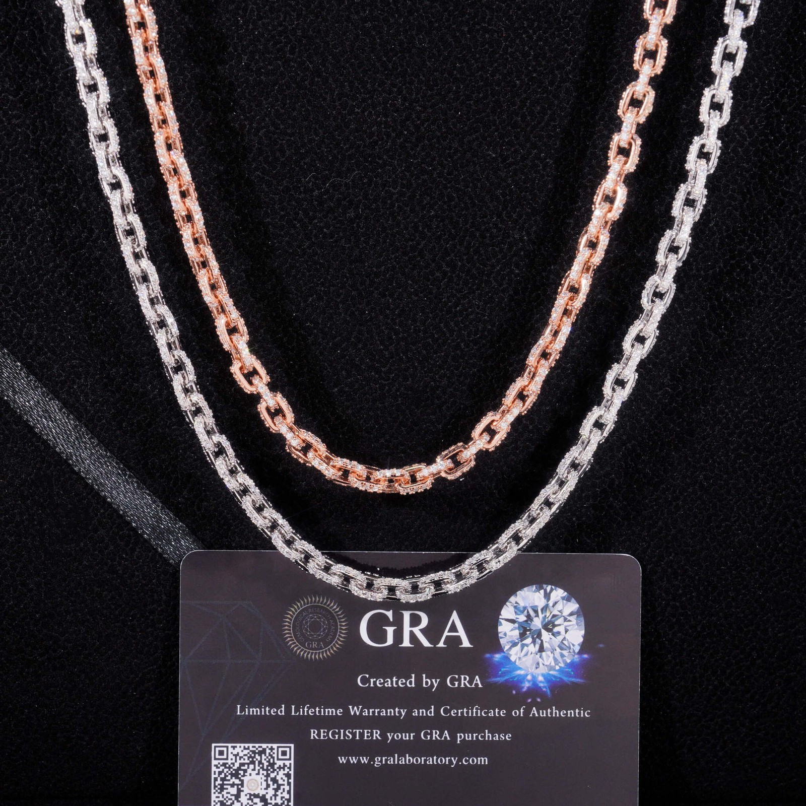5.2mm Iced Moissanite Cuban Chain Bracelet Necklace 925 Sterling 