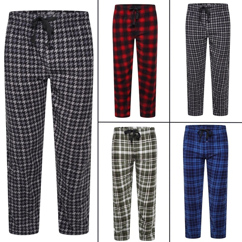 Pantalons De Pyjama Lounge Pour Hommes En Polaire Chauds Avec Poches