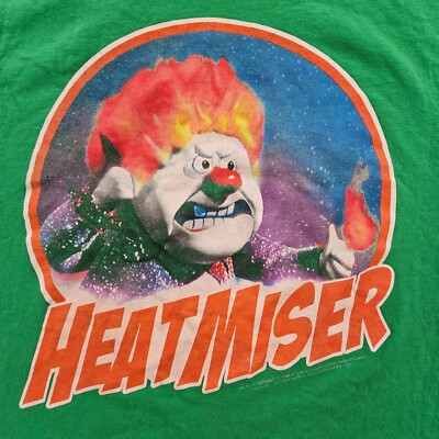 Heatmiser Year Without Santa Claus Green Short Sleeve Cotton T-Shirt Men's L