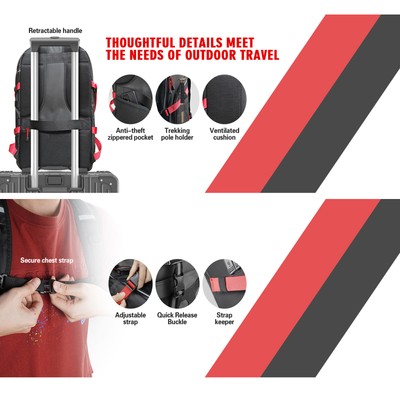 NICECNC 35L Motorcycle Backpack Waterproof Helmet Backpack Travel Accessories