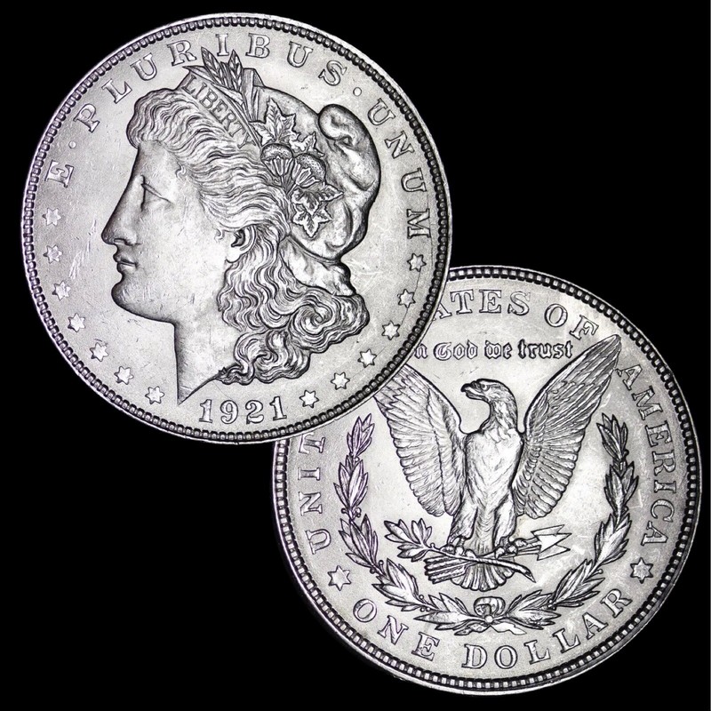1921 Morgan Dollar モルガンダラー 1) Brilliant AU/Uncirculated $1 1921 Morgan US Silver Dollar 90