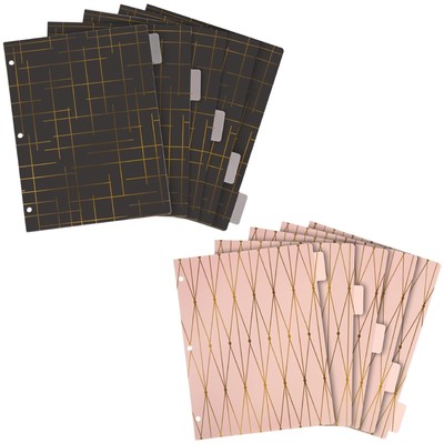 Paper Junkie 6 Sets of 5 Tab Dividers for 3 Ring Binders, 30 Total Bulk Divid...