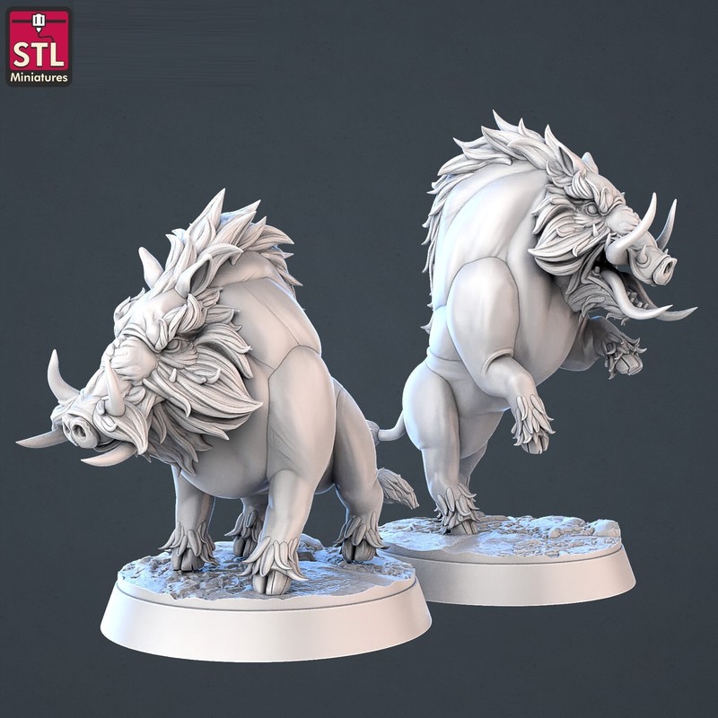 Gewaltige Wildschweine Miniatur Set Dire Boars Figure FÃ¼R Ttrpgs Wie D&D 5e