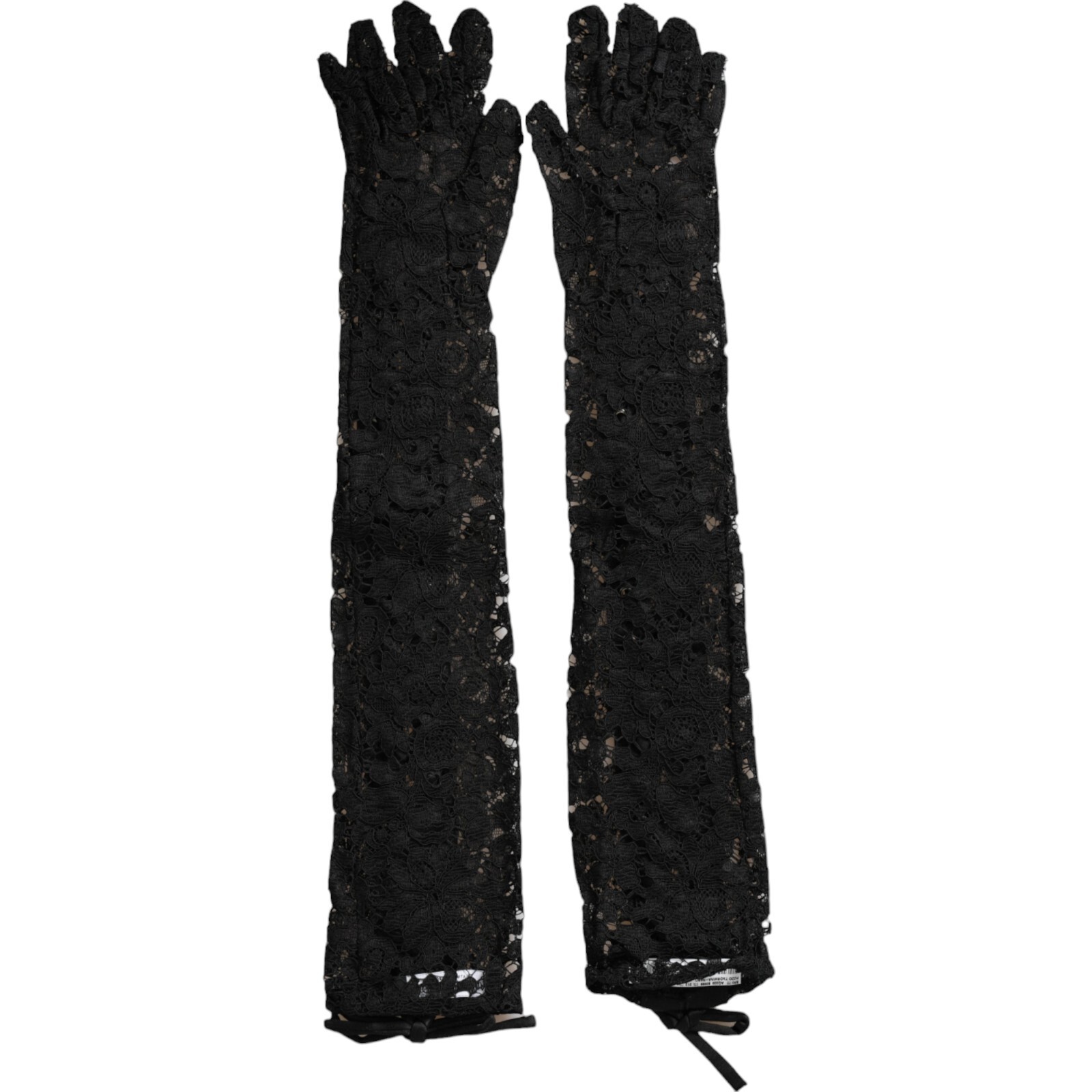 dolce&gabana 手袋 DOLCE & GABBANA Gloves Black Taormina Lace Elbow Length