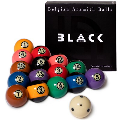 Aramith Tournament Black TV Billiard Pool Ball set 2 1/4