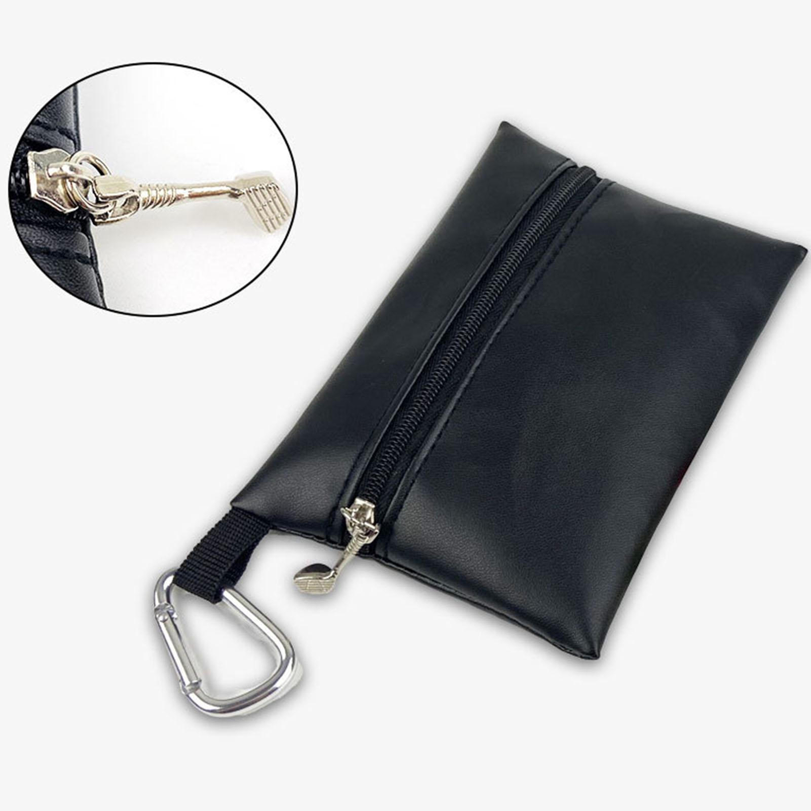 Golf Tee Pouch Balls Tees Accessories Utility Bag Pocket Black With Zipper