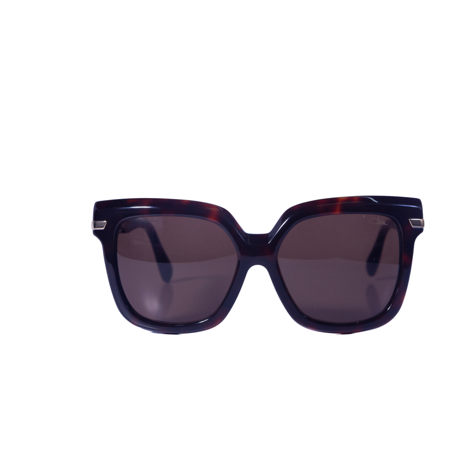 Pre-owned Cazal Geometric Sunglasses 8502-002 Havana Gold Frame Brown Gradient Lenses Glam