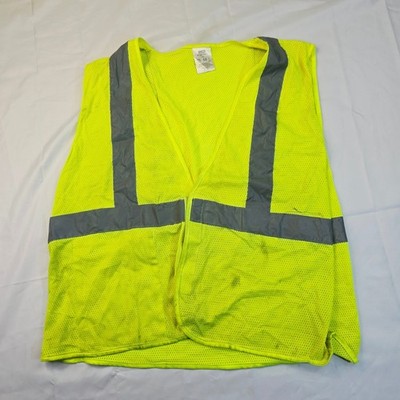 Uline Unisex S-12517G-L Safety Vest L/XL Lime Green Reflective Mesh ANSI Class 2