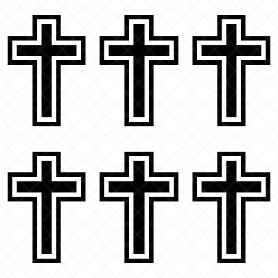 Set of 6 - Christian Cross Vinyl Decals | Christian Cross Stickers