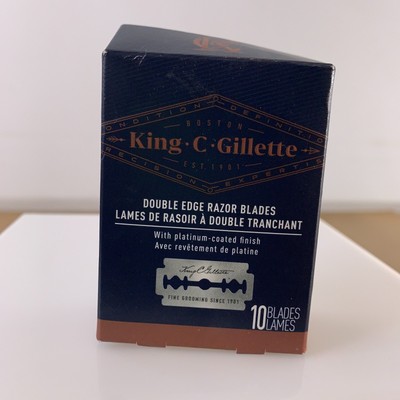 Gillette King C Men's Double Edge Razor Blades 10 Pieces New