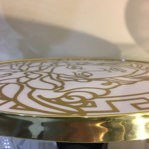 CUSTOM MADE VERSACE MEDUSA SIGNATURE GOLD WHITE COMBINATION STORE DISPLAY SIGN