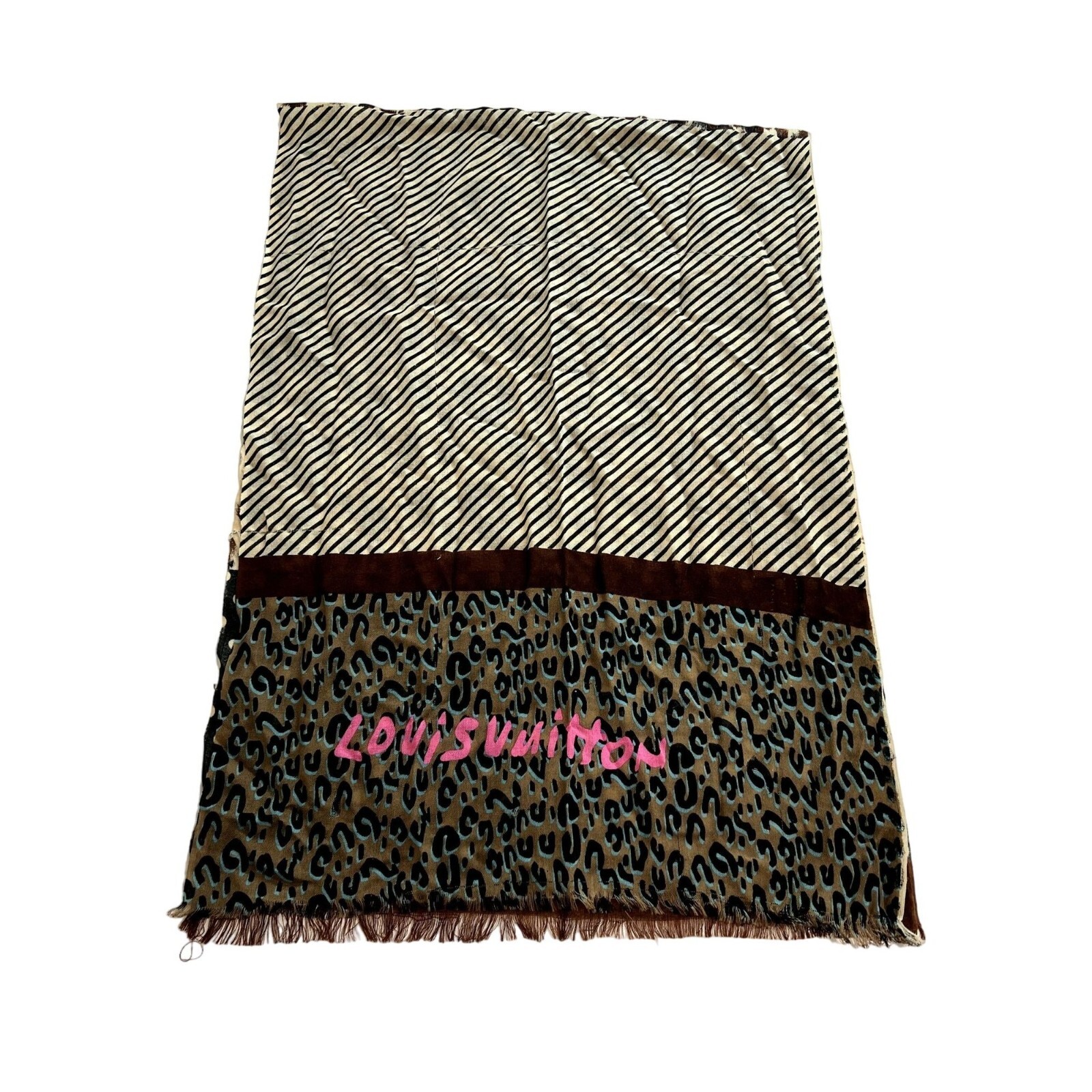 【Louis Vuitton】スティーブン・スプラウス　スカーフ LOUIS VUITTON x Stephen Sprouse Graffiti Leopard Etole Scarf