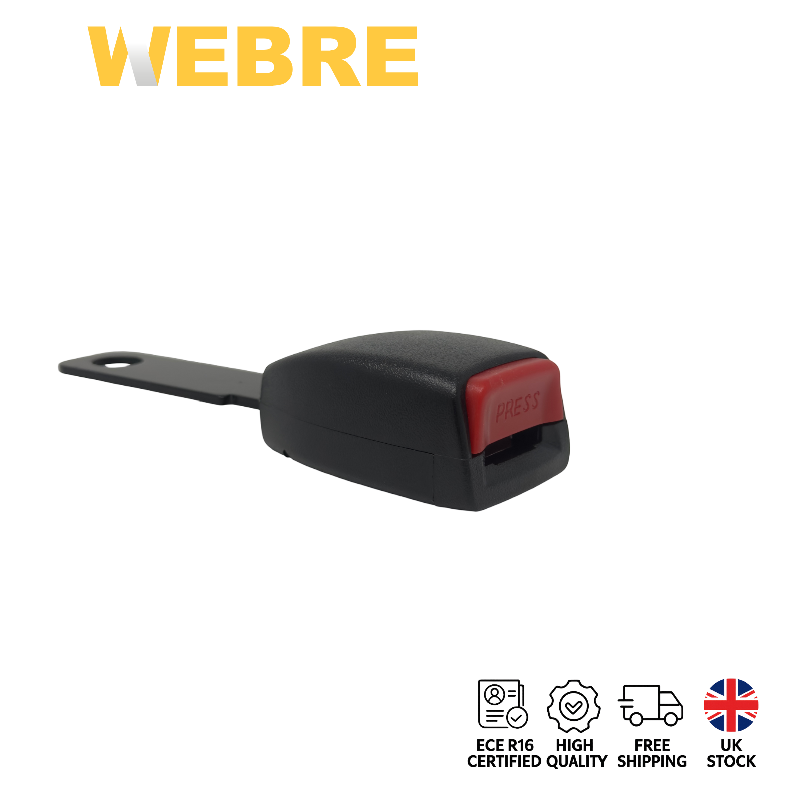 Seat Belt Buckle Black Receiver Fits 25mm Tongue 14mm Hole for Cars