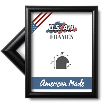 US Art 0.80 Inch Black Round Nugget, Picture Poster Frame, Custom-B