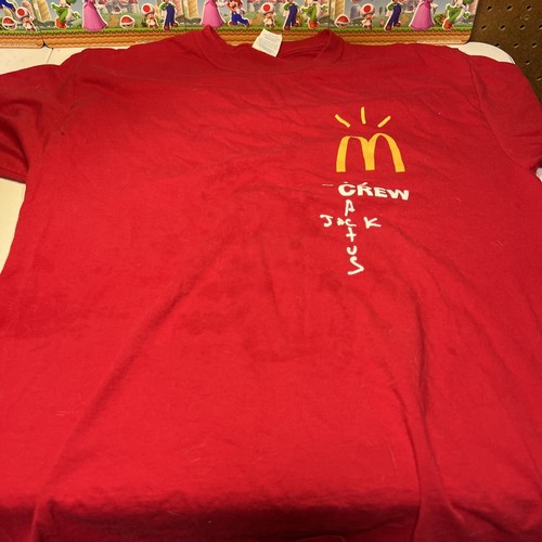 Cactus Jack Travis Scott Mcdonalds Crew Member T Shirt Size