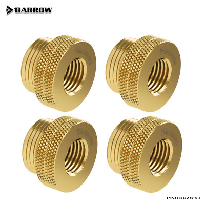 4 Pcs Barrow G1/4'' Fillport Fitting Bulkhead Pass Through Fitting TCDZS-V1 Gold