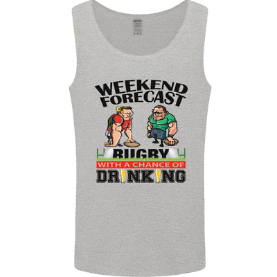 Weekend Forecast Rugby Funny Beer Alcohol Mens Vest Tank Top